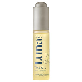 Luna Daily front bottle showing 30ml compact size and sleek label benefits