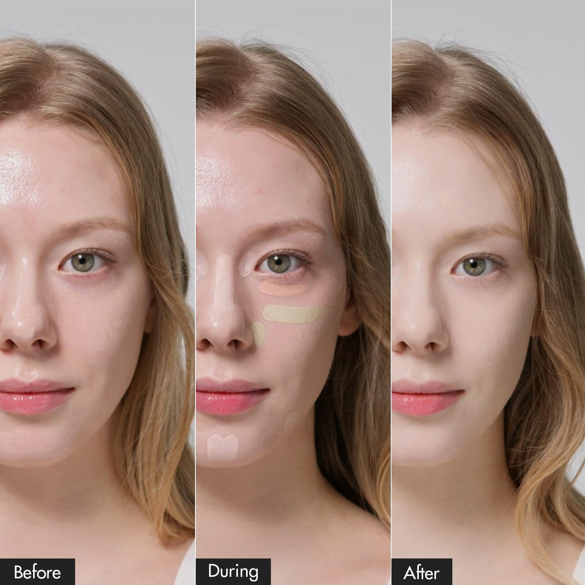 LUNA cream-to-powder texture swiped on skin for smooth blendability