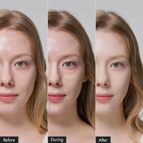 LUNA cream-to-powder texture swiped on skin for smooth blendability