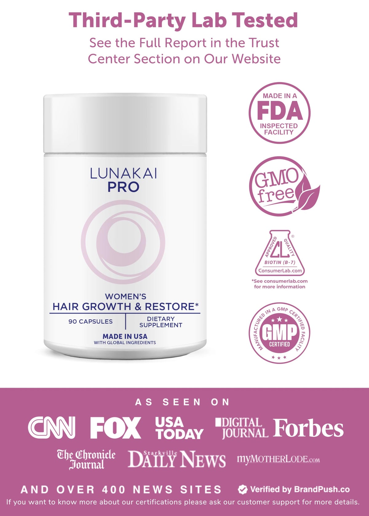 Lunakai capsule close-up revealing vegetarian capsule texture and easy daily dose benefit