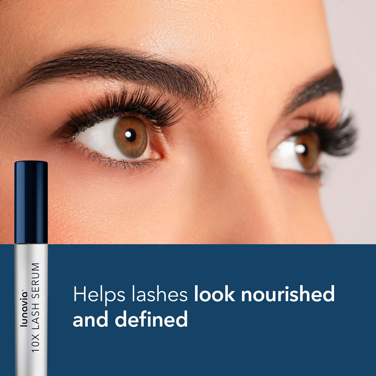 lunavia being applied along upper lashline to condition lashes overnight