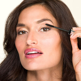 Lune+Aster texture swipe of jet-black formula showing smooth coverage