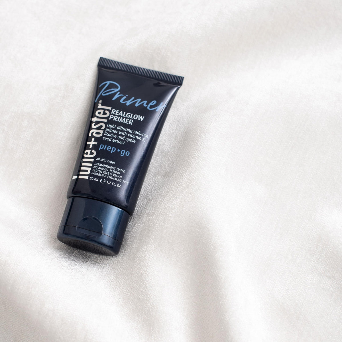 Lune+Aster application on skin demonstrating subtle glow and immediate radiance