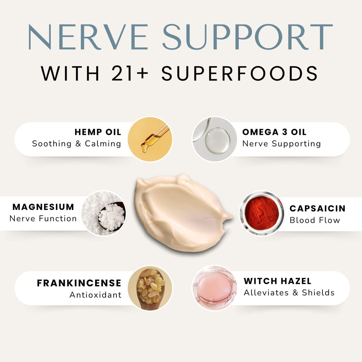 Lune nerve balm open jar texture highlighting smooth, fast-absorbing formula