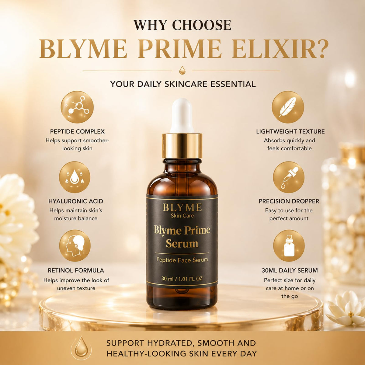Luooin BLYME airtight cap and clear label preserving potency and hygiene