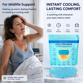 Lure Essentials model wearing mask, demonstrating relaxation benefit