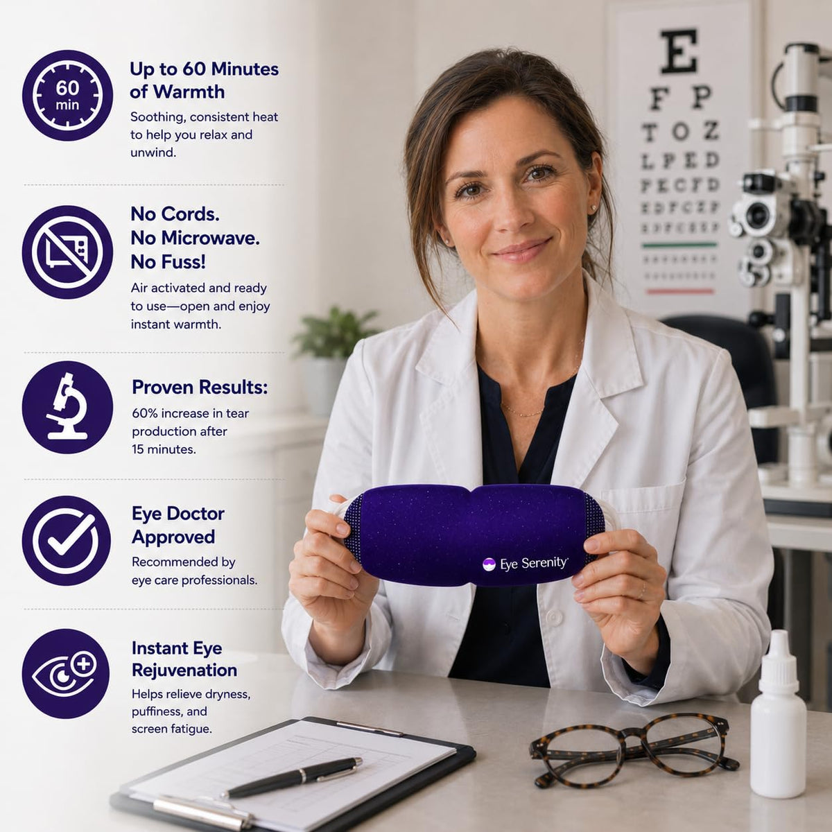 Lure Essentials mask worn by model promoting relaxation after screen time