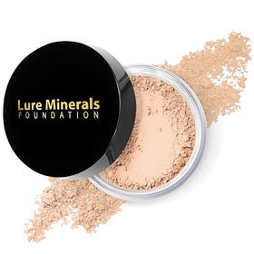 Lure Minerals front packaging showing jar and shade selection benefits ease