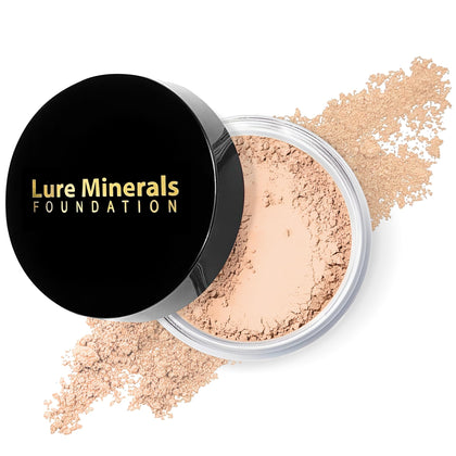 Lure Minerals front packaging showing jar and shade selection benefits ease