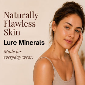 Lure Minerals lifestyle usage on skin showcasing everyday wearable, radiant finish