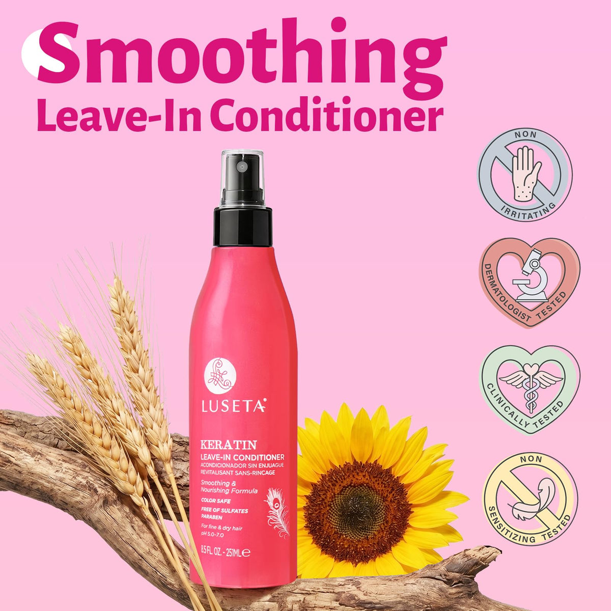Luseta being applied to wet hair to detangle and reduce breakage