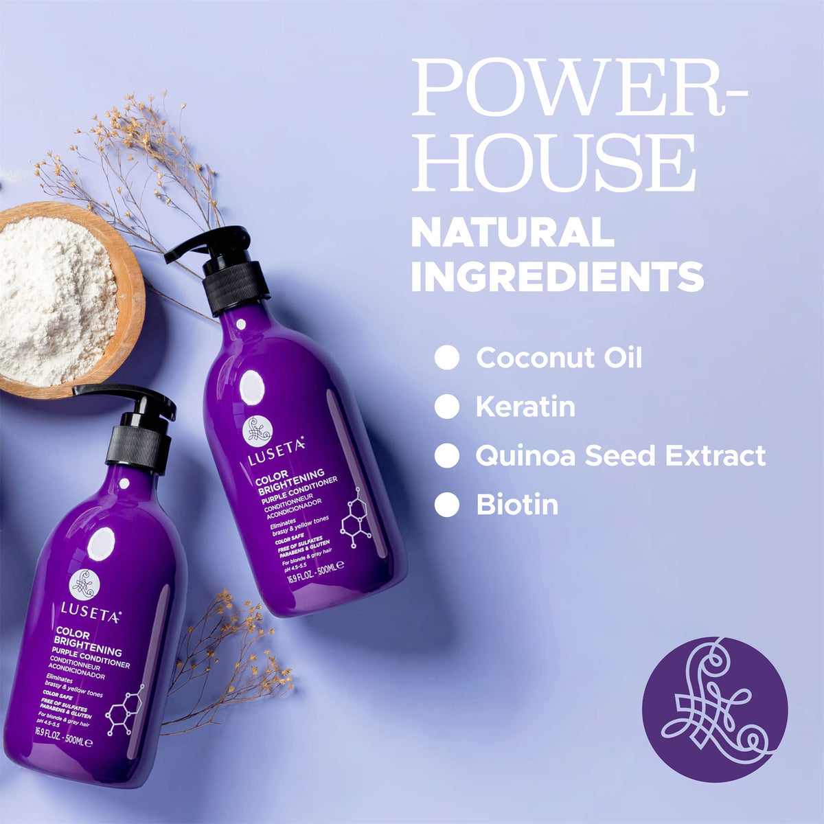 Luseta back label with ingredients and directions for clear use