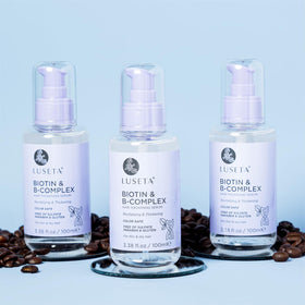Luseta on bathroom shelf lifestyle shot for daily routine benefit