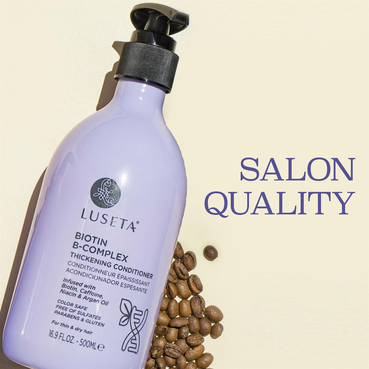 Luseta before and after visual indicating fuller, thicker-feeling hair