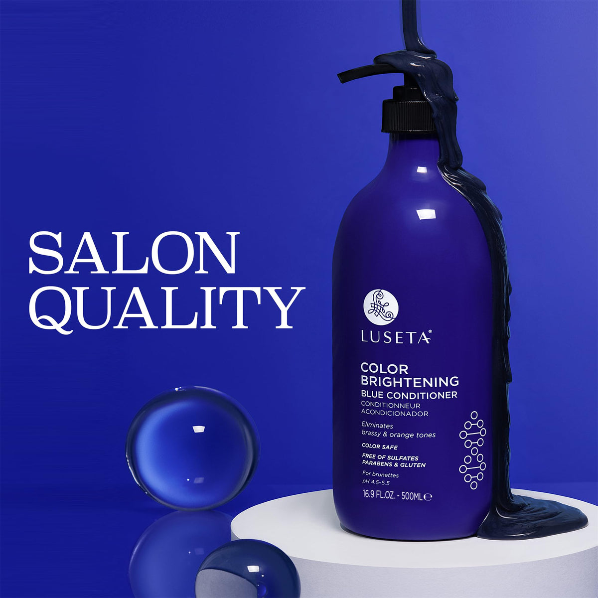 Luseta conditioner in shower scene showing at-home toning routine