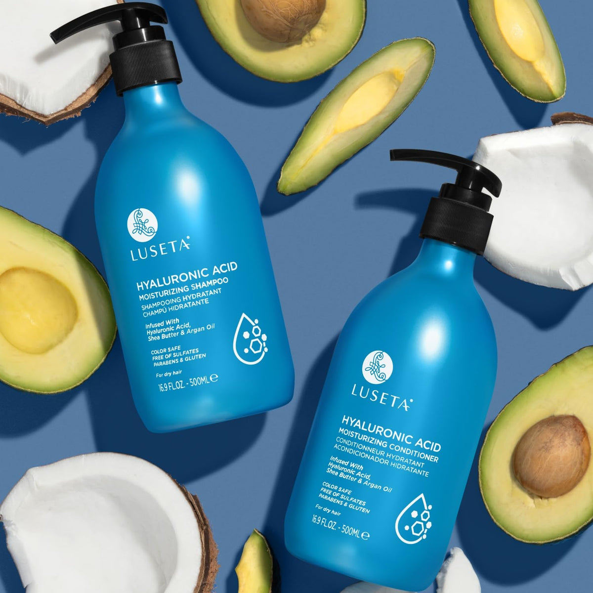 LUSETA label closeup showing sulfate-free paraben-free claims and safe-formula benefit