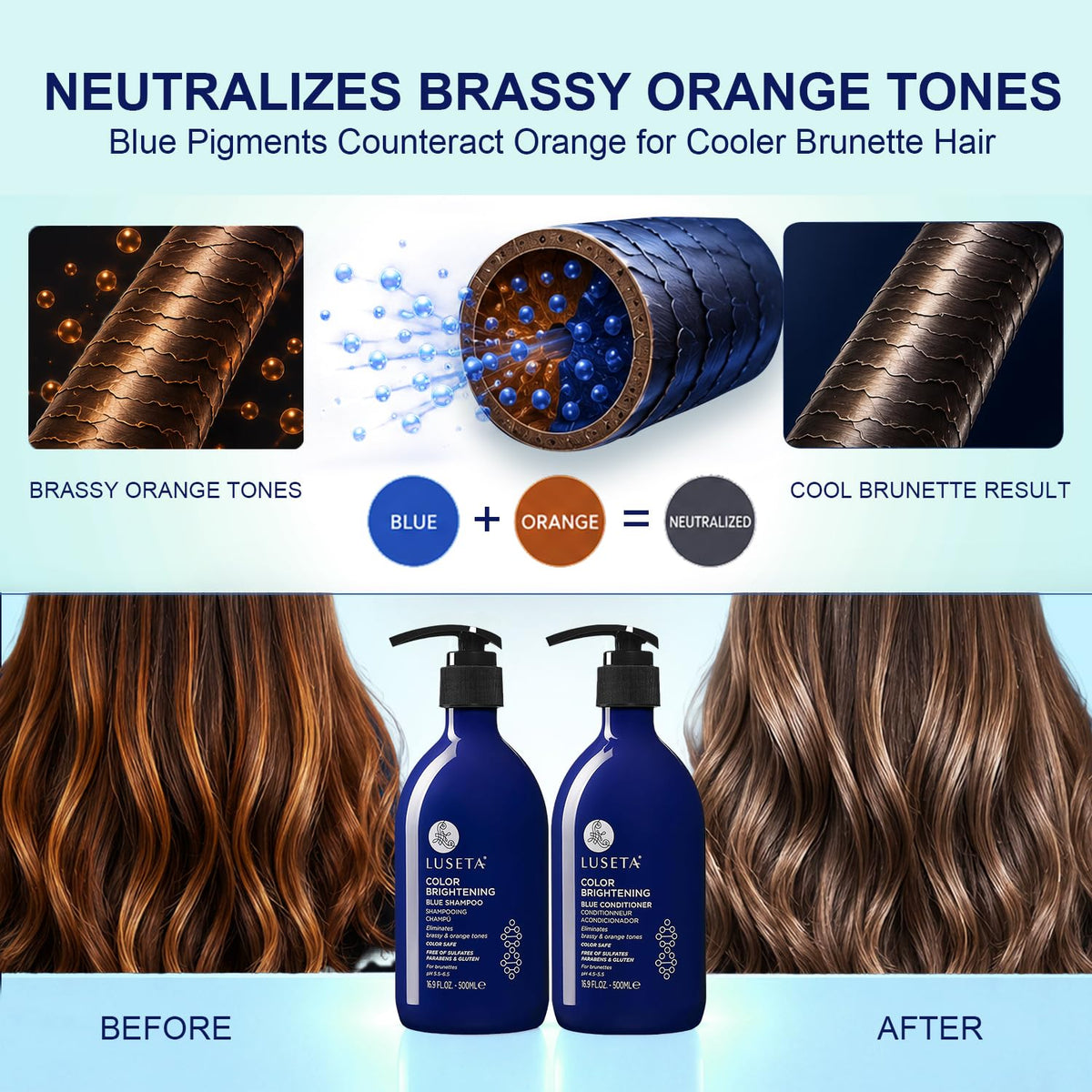 Luseta close-up of shampoo texture and lather, highlights nourishing coconut oil