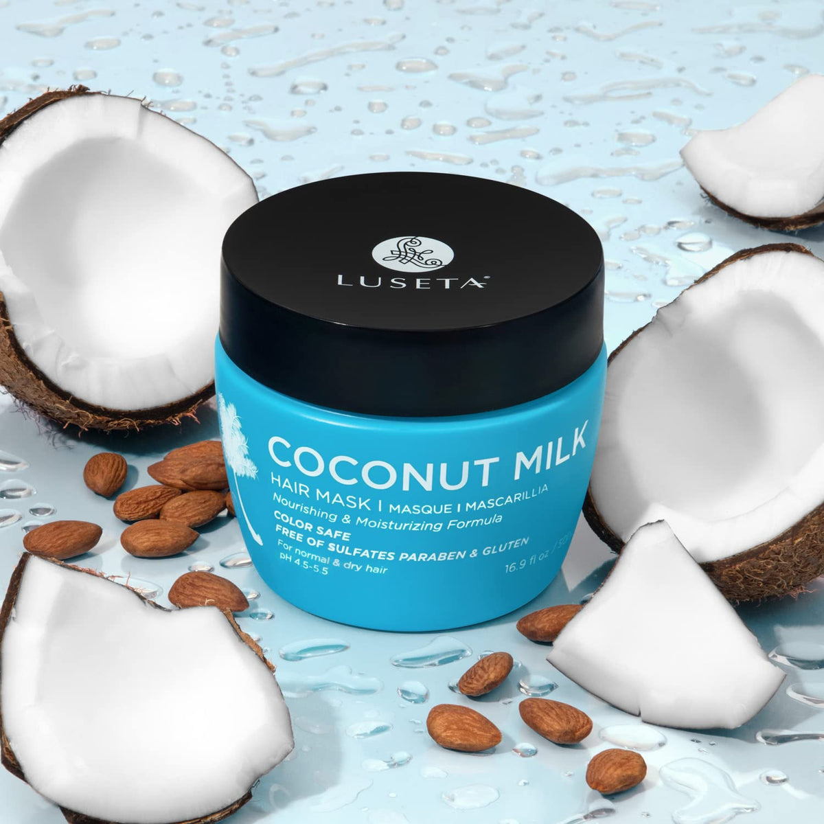 Luseta open jar texture highlighting creamy coconut formula for hydration