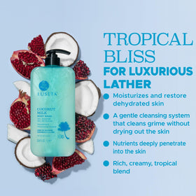 Luseta coconut oil texture drops showing nourishing emollient benefits