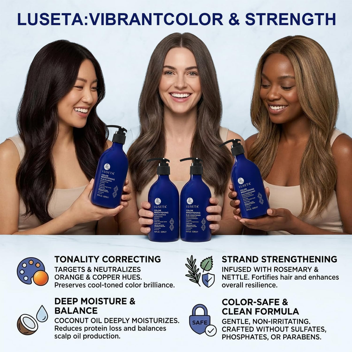 Luseta conditioner cream close detail, conveys rich hydration and smoothing benefit