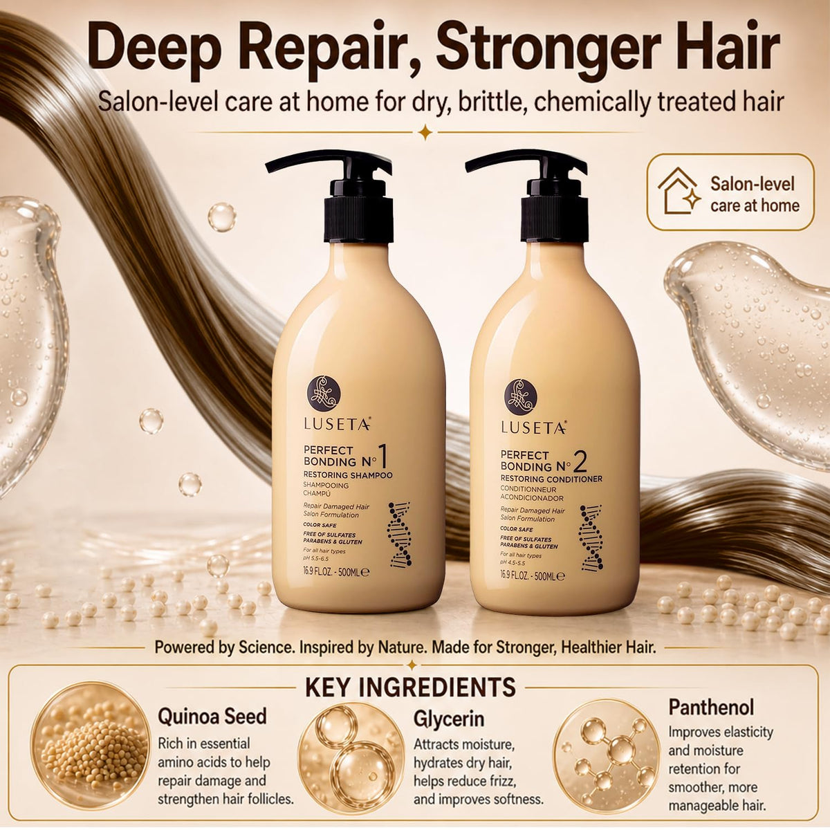 LUSETA conditioner cream texture smoothing and hydrating
