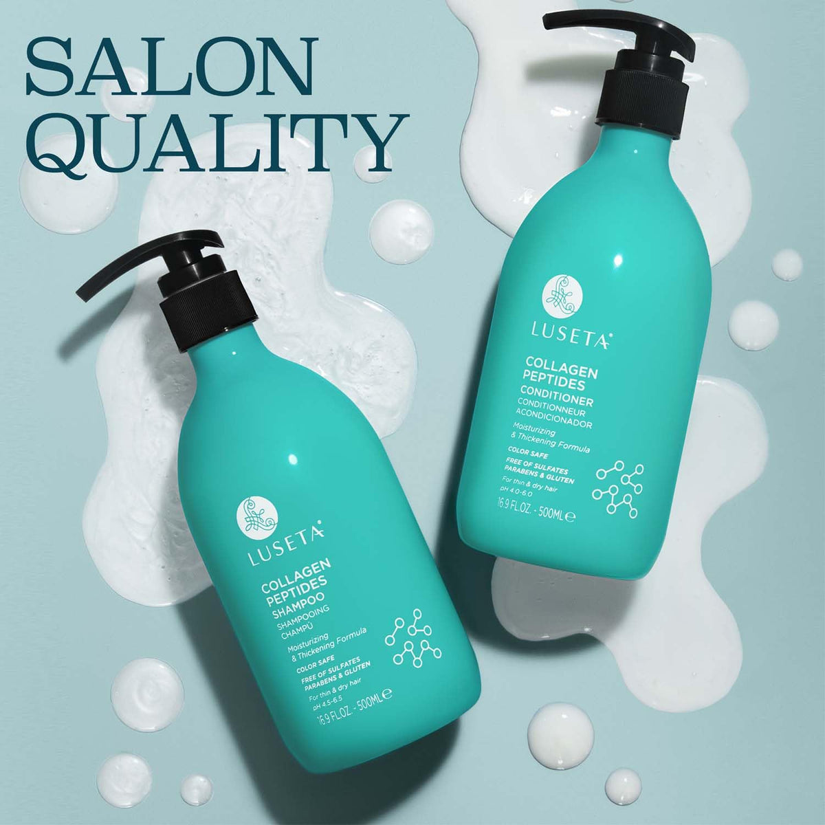 L LUSETA conditioner creaminess on fingers delivering hydration and smoothness