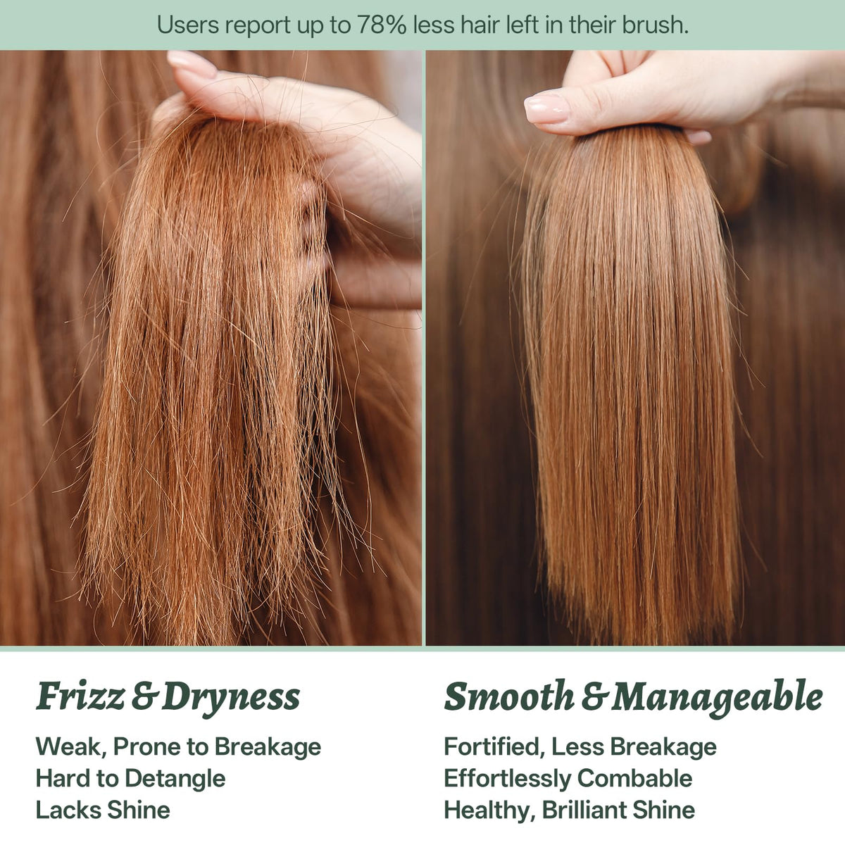 LUSĒTA conditioner creamy drop detail showing smoothing texture and anti-frizz benefit
