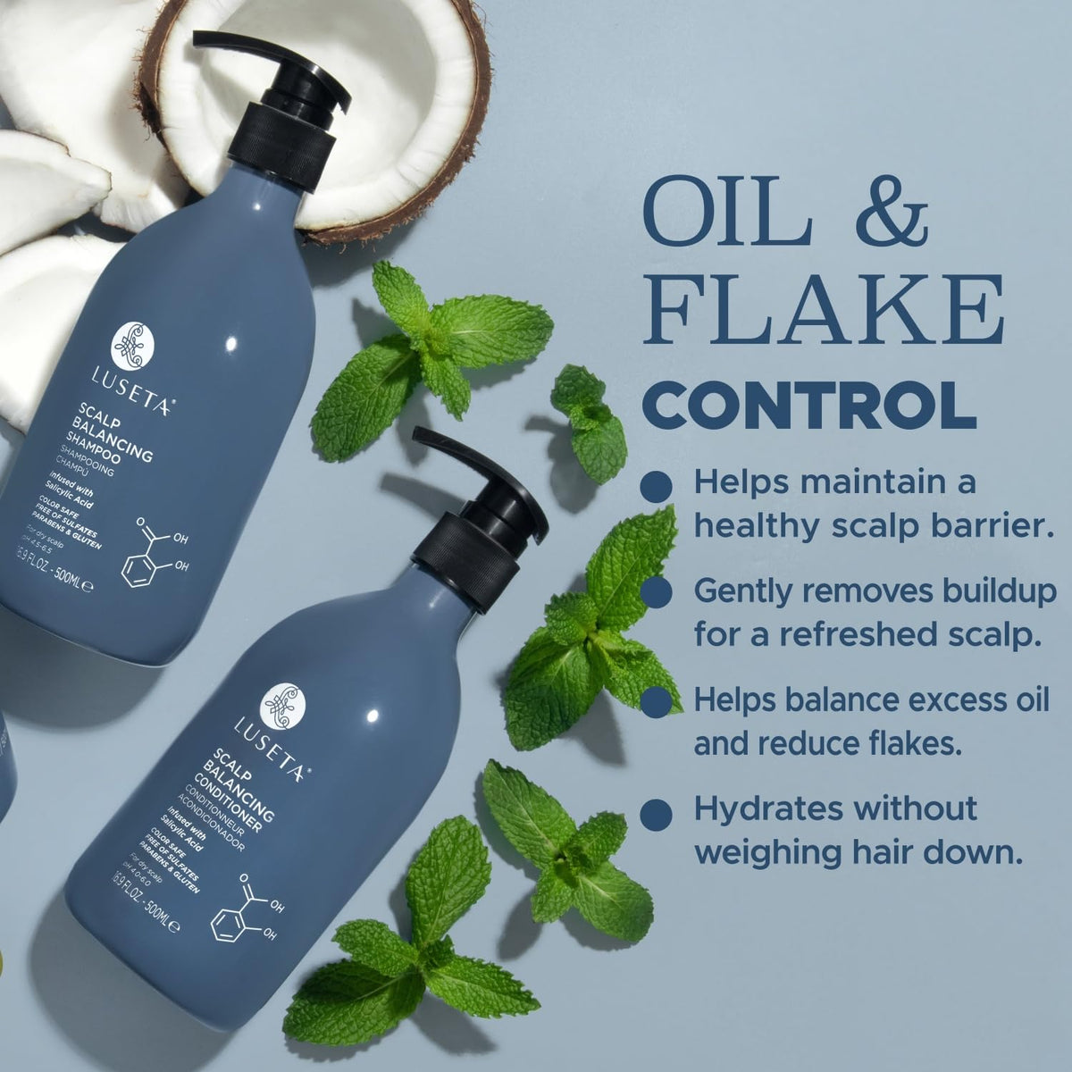 Luseta conditioner texture pour showing smooth hydration and slip