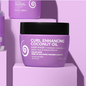 Luseta applied to curly hair demonstrating smoother, defined curls