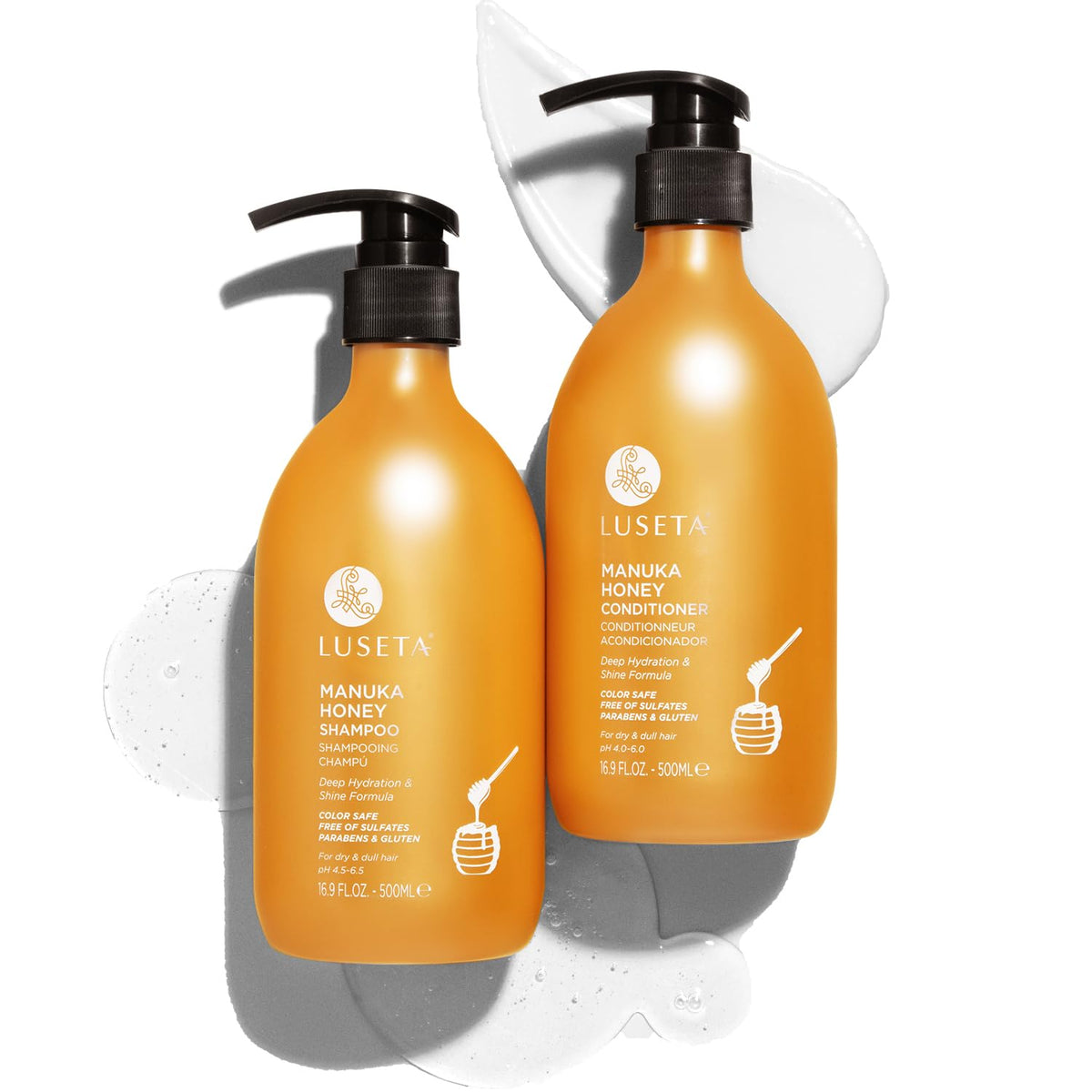 Luseta front packaging duo showing bottles that signal moisturizing results