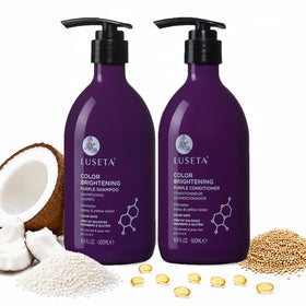 Luseta front packaging showing duo bottles and color-correcting benefit