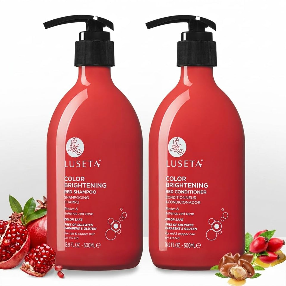Luseta front packaging showing red and copper color-enhancing duo for vibrant hair