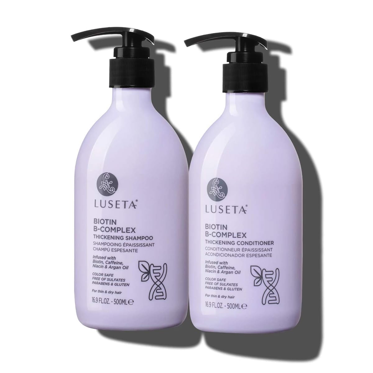 LUSETA front packaging showing both bottles and benefits