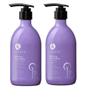 Luseta front packaging showing shampoo and conditioner for visible volume