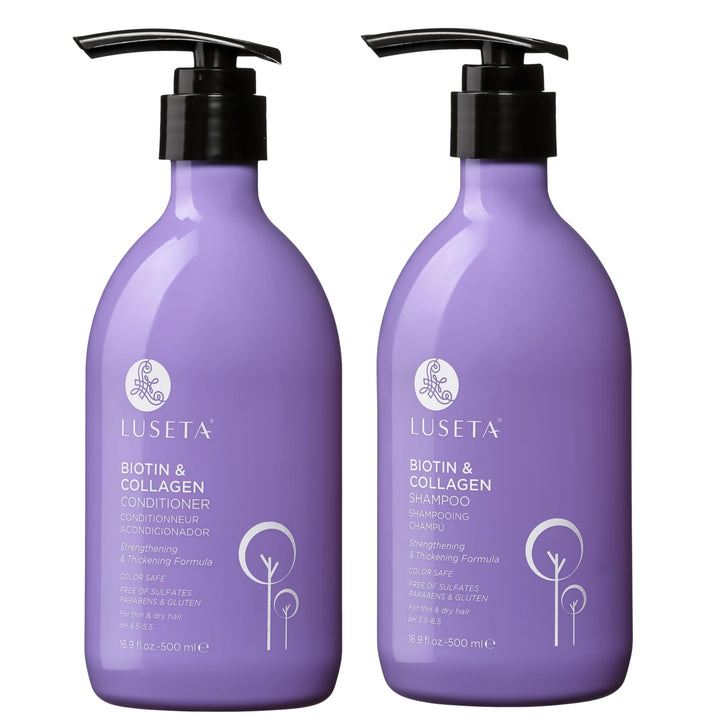 Luseta front packaging showing shampoo and conditioner for visible volume