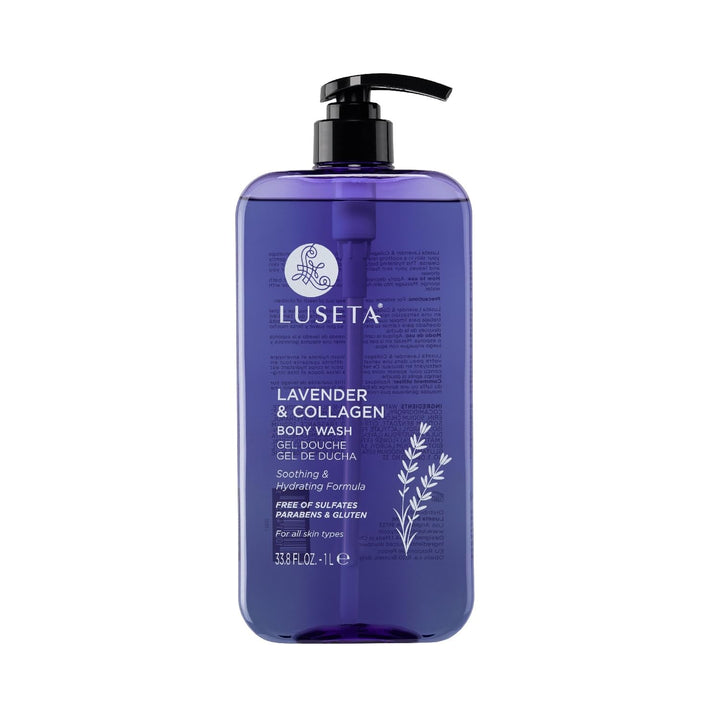 Luseta front packaging bottle showing calming lavender scent and large size