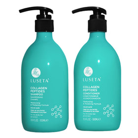 L LUSETA front packaging showing shampoo and conditioner for fuller-looking hair