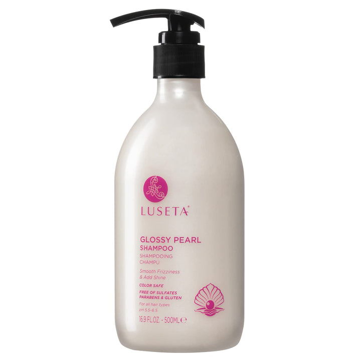 LUSETA front bottle view showing sleek packaging and visible product benefit shine
