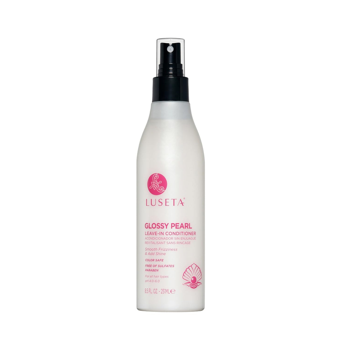 Luseta bottle front packaging showing brand and glossy finish benefit