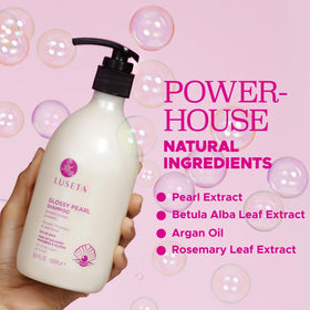 LUSETA shampoo foam texture demonstrating gentle lather and softening benefit