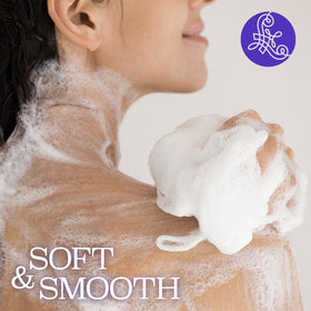 Person using Luseta in shower creating relaxing aroma and soothing cleanse