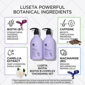 LUSETA argan oil and biotin ingredients focus for nourishment