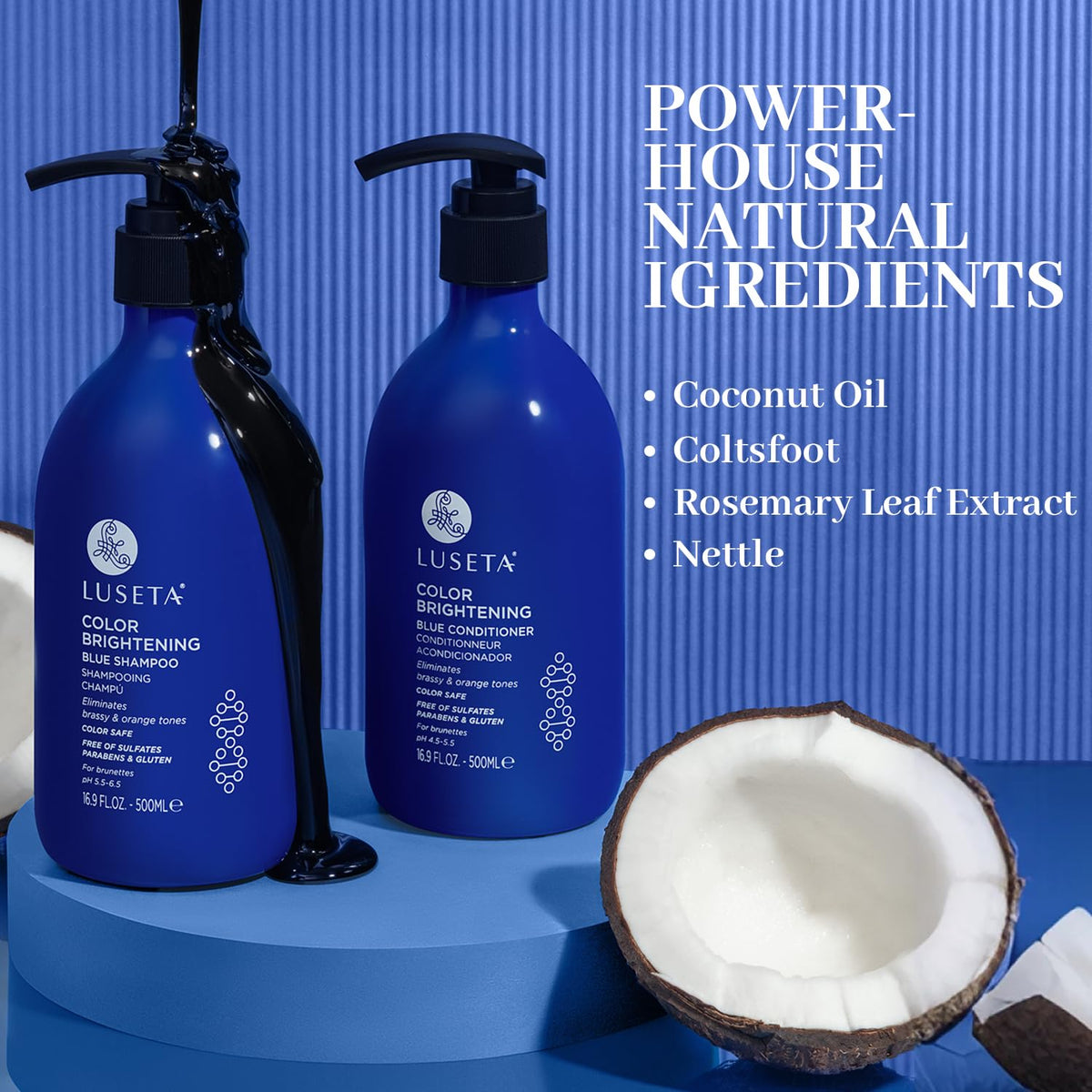 Luseta label close-up listing ingredients and sulfate-free claim, supports safer formula choice