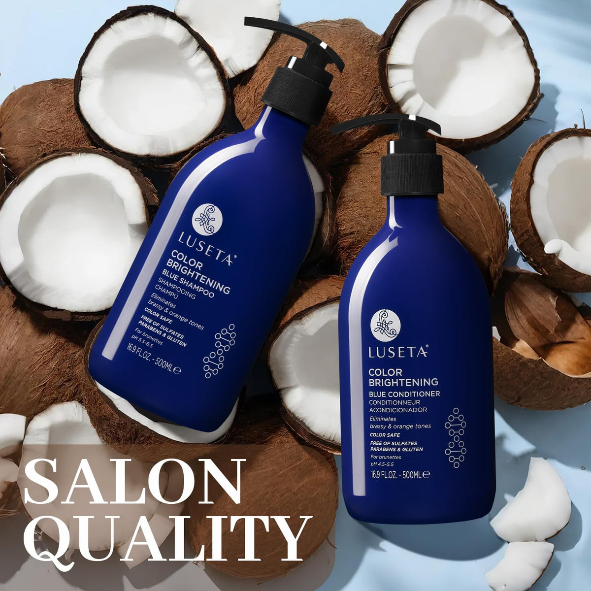 Luseta lifestyle image of brunette after use, displays cooled tones and improved manageability