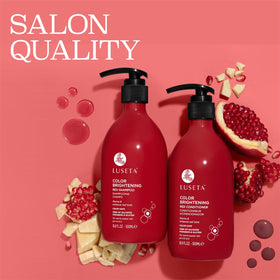 Lifestyle shot of styled shiny red hair after using Luseta for enhanced radiance