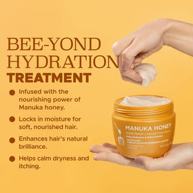 Luseta being applied to mid-lengths demonstrating smoother hair benefit