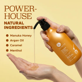 LUSETA creamy lather close-up demonstrating gentle rich cleanse benefit