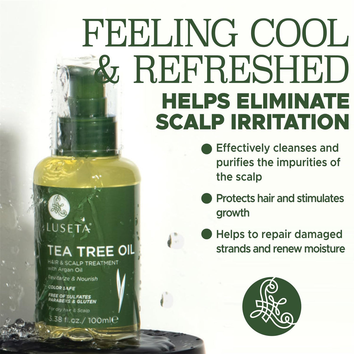 Luseta oil texture drop on fingertip demonstrating lightweight absorption benefit