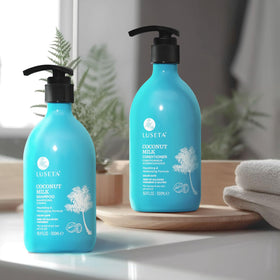 Luseta ingredients display coconut argan avocado almond oils for nourishing care