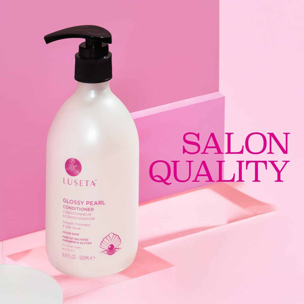 LUSETA pump dispensing creamy conditioner texture for easy application